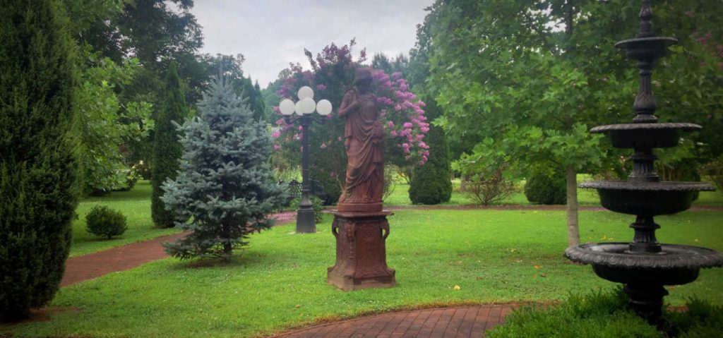 Statue in Carriage House Garden at Falcon Rest Mansion & Gardens in McMinnville, TN