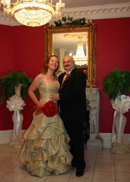 Happy bride and groom Falcon Rest Mansion & Gardens wedding location